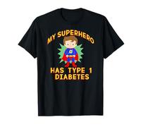MI SUPERHÉROE Tiene Tipo 1 Diabetes T1D Moreno Chico Meme Camiseta