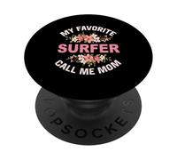Mi Surfista Favorito Llámame mamá Surfing Surfer Surfer Vintage PopSockets PopGrip Adhesivo