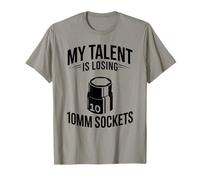 Mi Talento está perdiendo 10MM Sockets Coche Guy Coche Divertido Mecánico Camiseta