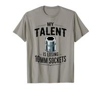 Mi Talento está perdiendo 10MM Sockets Coche Guy Coche Divertido Mecánico Camiseta