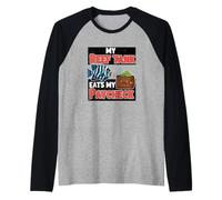 Mi Tanque de Arrecife Come mi Cheque de Pago Divertida Cita de Acuario Camiseta Manga Raglan