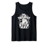 Mi Terapeuta Come heno Divertido Caballo Ecuestre Camiseta sin Mangas