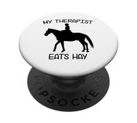 Mi Terapeuta Come heno | Funny Horses PopSockets PopGrip Adhesivo