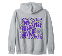 Mi Terapeuta se DIO por vencido Conmigo, Divertido Esqueleto Vintage Retro de los 70 Sudadera con Capucha
