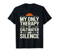 Mi Terapia es Agua Salada y Silencio Playa Ropa Casual de Verano Camiseta