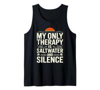 Mi Terapia es Agua Salada y Silencio Playa Ropa Casual de Verano Camiseta sin Mangas