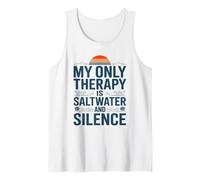 Mi Terapia es Agua Salada y Silencio Playa Ropa Casual de Verano Camiseta sin Mangas
