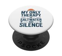 Mi Terapia es Agua Salada y Silencio Playa Ropa Casual de Verano PopSockets PopGrip Adhesivo