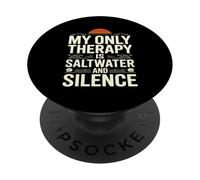 Mi Terapia es Agua Salada y Silencio Playa Ropa Casual de Verano PopSockets PopGrip Adhesivo