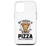 Mi Terapia es Pizza, Divertida, atención Plena, Gourmet, Yoga, Humor Carcasa para iPhone 12/12 Pro
