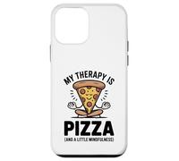 Mi Terapia es Pizza, Divertida, atención Plena, Gourmet, Yoga, Humor Carcasa para iPhone 12 Mini