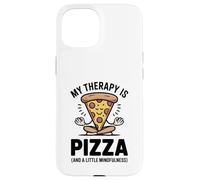 Mi Terapia es Pizza, Divertida, atención Plena, Gourmet, Yoga, Humor Carcasa para iPhone 15