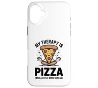 Mi Terapia es Pizza, Divertida, atención Plena, Gourmet, Yoga, Humor Carcasa para iPhone 16 Plus
