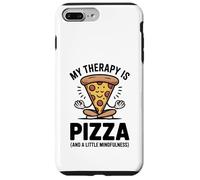 Mi Terapia es Pizza, Divertida, atención Plena, Gourmet, Yoga, Humor Carcasa para iPhone 7 Plus/8 Plus
