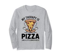 Mi Terapia es Pizza, Divertida, atención Plena, Gourmet, Yoga, Humor Manga Larga