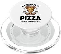 Mi Terapia es Pizza, Divertida, atención Plena, Gourmet, Yoga, Humor PopSockets PopGrip para MagSafe