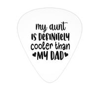 Mi tía es definitivamente más genial que mi papá Púas de guitarra Paquete de 12 púas para bajo