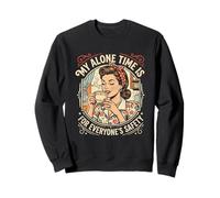 Mi Tiempo a Solas es para la Seguridad de Todos, Divertidas, Retro y Lindas Mujeres Sudadera