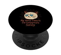 Mi Tiempo a Solas es para Todos Seguridad Sarcástico Divertido PopSockets PopGrip Adhesivo