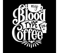 Mi tipo de sangre es café, letras dibujadas a mano, cita de café y decir bueno Calcomanías de pared de papel adhesivo 40x50.6cm Removible sin dejar pegamento Blanco