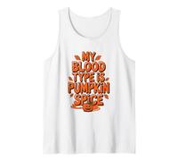 Mi tipo de sangre es calabaza especias otoño Acción de Gracias Halloween Camiseta sin Mangas