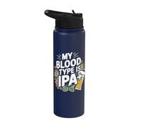 Mi tipo de sangre es IPA Plus Hops Ale Stainless Steel Insulated Water Bottle