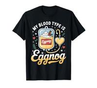 Mi Tipo de Sangre es ponche de Huevo Bebida navideña Camiseta
