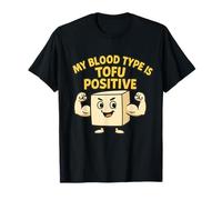 Mi tipo de sangre es tofu Positivo Humor vegano Diseño de plantas Diversión Camiseta