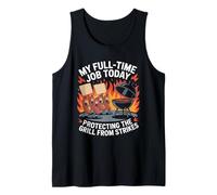 Mi trabajo a tiempo completo hoy protegiendo el día del trabajo de la parrilla Camiseta sin Mangas