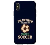 Mi Trabajo es Ver fútbol Divertido Vintage jubilación Carcasa para iPhone X/XS