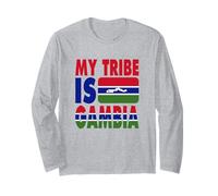 Mi Tribu es Gambia Me Encanta el Mapa de la Bandera de Gambia Manga Larga