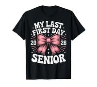 Mi último primer día de último año 2026 Pink Bow Coquette Senior Camiseta