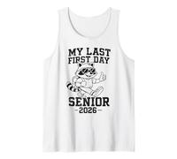 Mi último Primer día de último año de último año 2026, Divertido Mapache de Regreso a Clases Camiseta sin Mangas