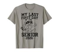 Mi último Primer día de último año de último año 2026, Divertido Mapache de Regreso a Clases Camiseta