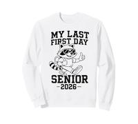 Mi último Primer día de último año de último año 2026, Divertido Mapache de Regreso a Clases Sudadera