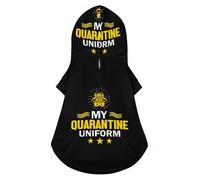Mi Uniforme de cuarentena Sudaderas con Capucha para Mascotas Imprimir Ropa para Mascotas Suéter cálido Chaqueta para Mascotas para Perro Gato S