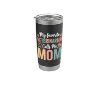 Mi veterinario favorito me llama mamá pata Vaso térmico de acero inoxidable de doble pared