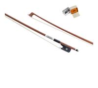 MI&VI AB-530 - Arco clásico de viola de madera de Brasil para violas de 14 a 17 pulgadas (tamaño completo) con funda para arco incluida, bien equilibrado, rana de ébano, soporte plateado, pelo de