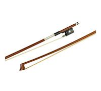 MI&VI NB-510 Arco de violín de madera de Brasil (tamaño 1/8) con rana de ébano | Montura octogonal plateada | Bien equilibrado | Peso ligero | Real crin de caballo de Mongolia - Música MIVI