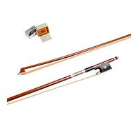 MI&VI NB-530 - Arco de violín clásico 4/4 (tamaño completo) con bolsa suave y colofonia para pelos de arco incluidos, rana de ébano, bien equilibrado, peso ligero, pelo de caballo mongol real (violín