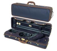 MI&VI NF-9001 - Estuche profesional para violín 4/4 (tamaño completo), interior de seda de lujo, espuma de alta densidad, bolsillo para sábanas, forma oblonga, correas ajustables, higrómetro
