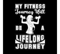 Mi viaje de fitness será un viaje que durará toda la vida. Pegatinas de tallado fino 50.4x75cm Decoración de carrocerías Blanco