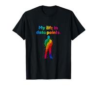 Mi Vida en Puntos de Datos Diseño de Trama de dispersión arcoíris Camiseta