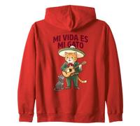 Mi Vida Es Gato Cita Mexicana Papá Gato Amante Humor Vida Divertido Sudadera con Capucha