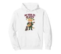 Mi Vida Es Gato Cita Mexicana Papá Gato Amante Humor Vida Divertido Sudadera con Capucha