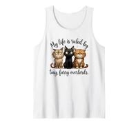 Mi Vida gobernada por Tiny Overlords Cat Owner Camiseta sin Mangas