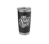 Mi Vida Loca Español My Crazy Life Latino Gráfico Vaso térmico de acero inoxidable de doble pared