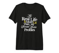 Mi Vida Real está más iluminada Que: Gráfico Camiseta Premium