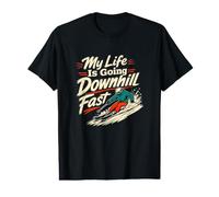 Mi Vida va Cuesta Abajo Esquí rápido Humor Camiseta gráfica económica