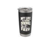 Mi vida va cuesta abajo rápido pista de esquí Vaso térmico de acero inoxidable de doble pared